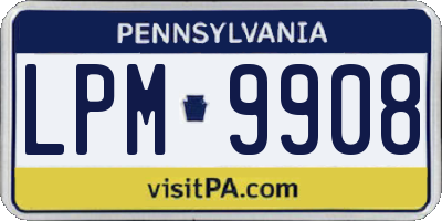 PA license plate LPM9908