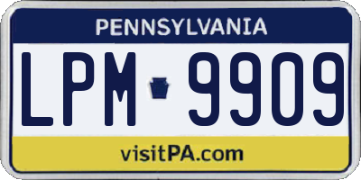 PA license plate LPM9909