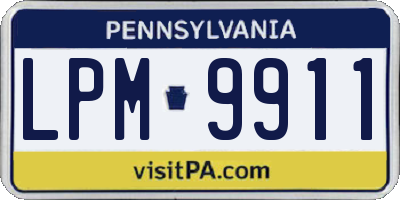 PA license plate LPM9911