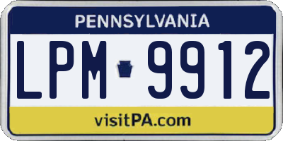 PA license plate LPM9912