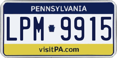 PA license plate LPM9915
