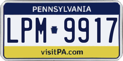 PA license plate LPM9917