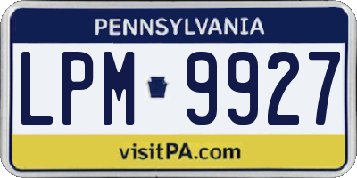 PA license plate LPM9927