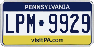 PA license plate LPM9929