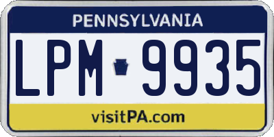 PA license plate LPM9935