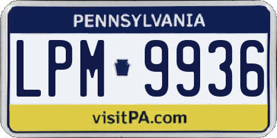 PA license plate LPM9936