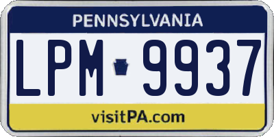 PA license plate LPM9937