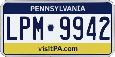 PA license plate LPM9942