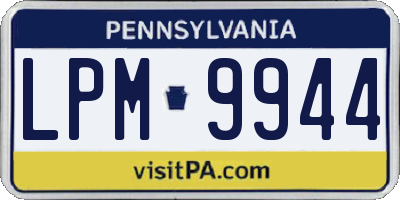PA license plate LPM9944
