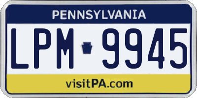 PA license plate LPM9945