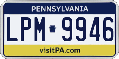 PA license plate LPM9946