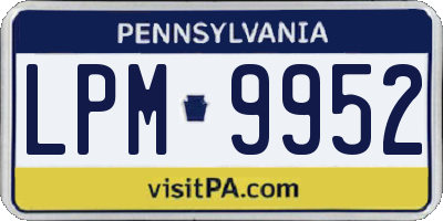 PA license plate LPM9952