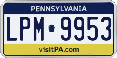 PA license plate LPM9953