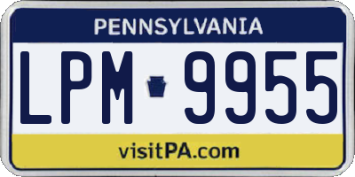 PA license plate LPM9955