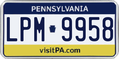 PA license plate LPM9958