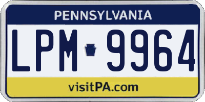 PA license plate LPM9964