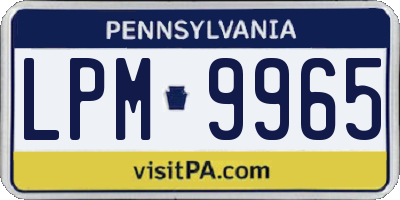 PA license plate LPM9965
