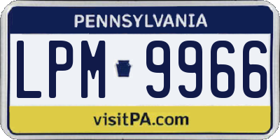 PA license plate LPM9966