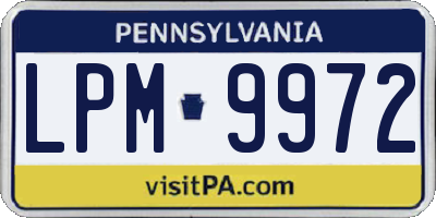 PA license plate LPM9972