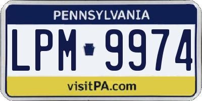 PA license plate LPM9974