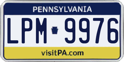 PA license plate LPM9976
