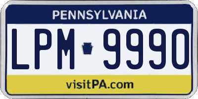 PA license plate LPM9990
