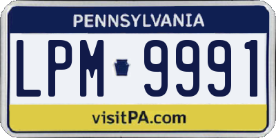 PA license plate LPM9991