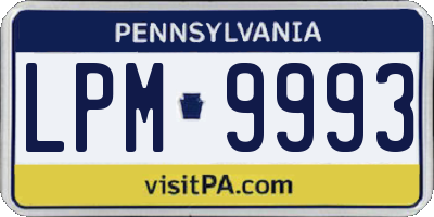 PA license plate LPM9993