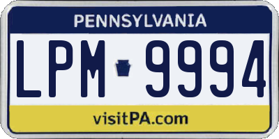 PA license plate LPM9994
