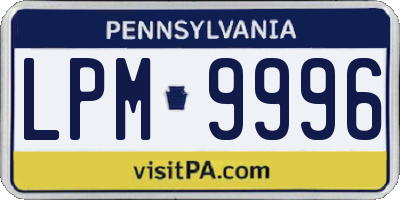PA license plate LPM9996
