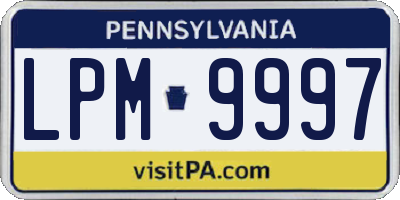 PA license plate LPM9997