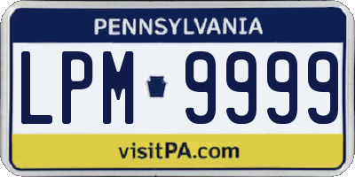 PA license plate LPM9999