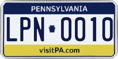 PA license plate LPN0010