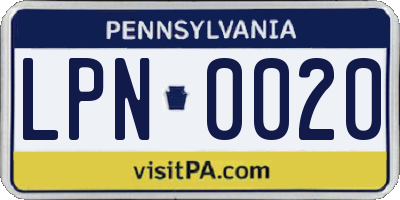 PA license plate LPN0020