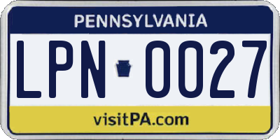 PA license plate LPN0027