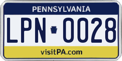 PA license plate LPN0028