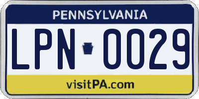 PA license plate LPN0029