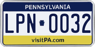 PA license plate LPN0032