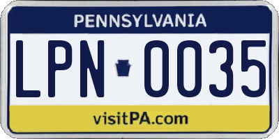 PA license plate LPN0035
