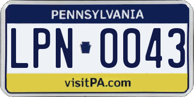 PA license plate LPN0043
