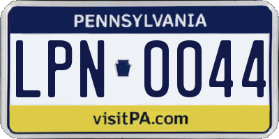 PA license plate LPN0044