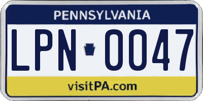 PA license plate LPN0047
