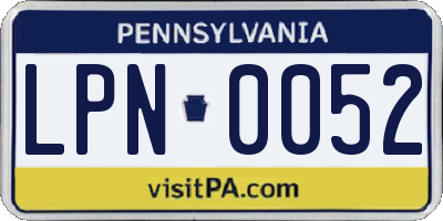 PA license plate LPN0052