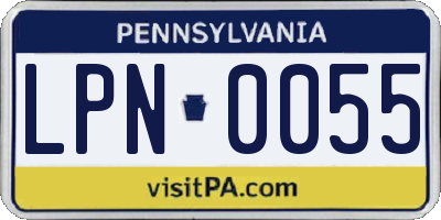 PA license plate LPN0055