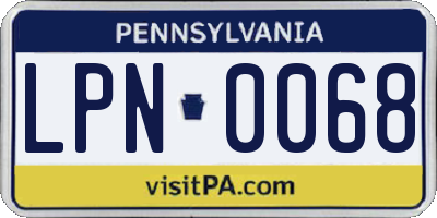 PA license plate LPN0068