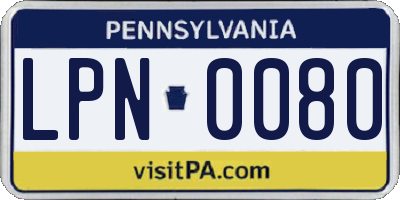 PA license plate LPN0080