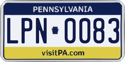 PA license plate LPN0083