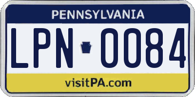PA license plate LPN0084