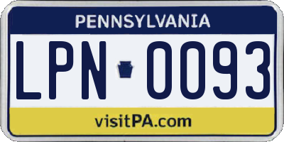 PA license plate LPN0093