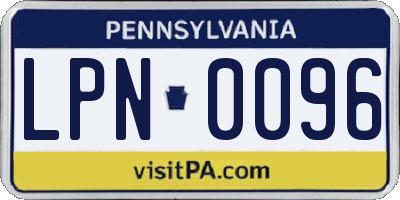 PA license plate LPN0096